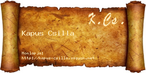 Kapus Csilla névjegykártya