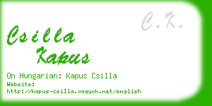 csilla kapus business card